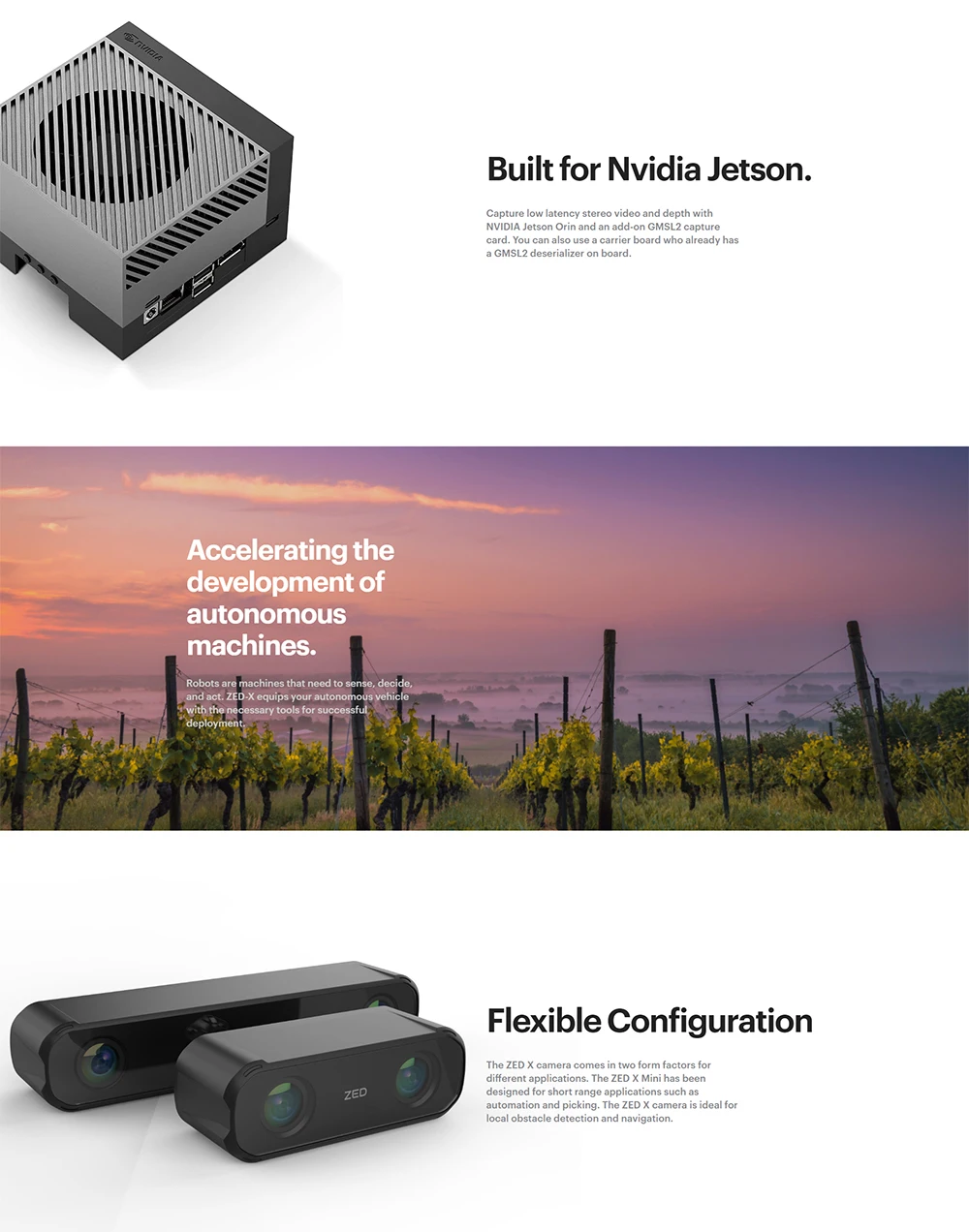 ZED X Stereo Camera 2.3MP Color Global Shutter Sensor Binocular Depth Camera Bui