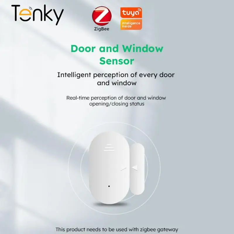 

Магнитный датчик для дверей и окон, умный датчик безопасности для умного дома, беспроводное соединение Tuya Zigbee 3,0 Tuya
