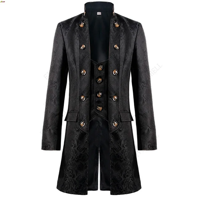 Chaqueta Medieval Hombre Chaqueta Medieval Renacentista Para Hombre - Abrigo Gótico Victoriano, Disfraz Steampunk, Bordada Disfraz Príncipe Cosplay Chaqueta Medieval Hombre Chaqueta Medieval Renacentista Para Hombre - Abrigo Gótico Victoriano, Disfraz Steampunk, Bordada Disfraz Príncipe Cosplay