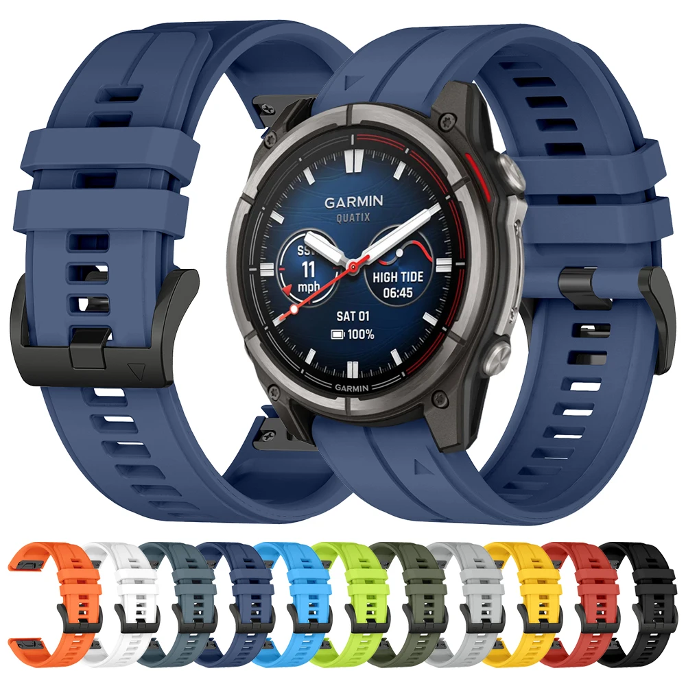 Silicone Wrist Strap Bracelet, 22mm/26mm,