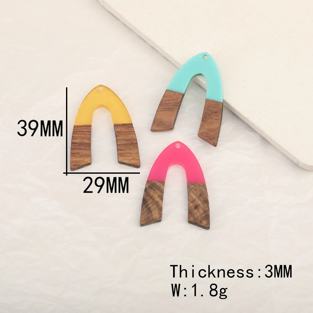 Cordial Design 50Pcs 39*49MM Jewelry Accessories/Natural Wood&Resin/Horseshoe Shape/Handmade Charms/Jewelry Findings&Components - cordial