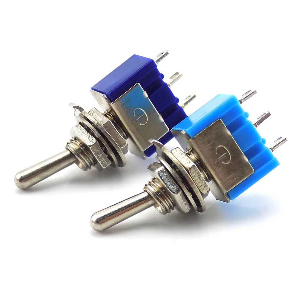 

2/5pcs ON-ON Switch Foot 2 Rocke Toggle Switch MTS102 Toggle Switch 120VAC 6A 1/4 Inch Mounting Miniature Shook