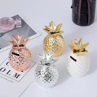 Nordic Ins Pineapple Piggy Bank Fruit Ceramic Piggy Bank Crafts Ornaments Home Furnishings Photo Props Personality Creative Gift 1