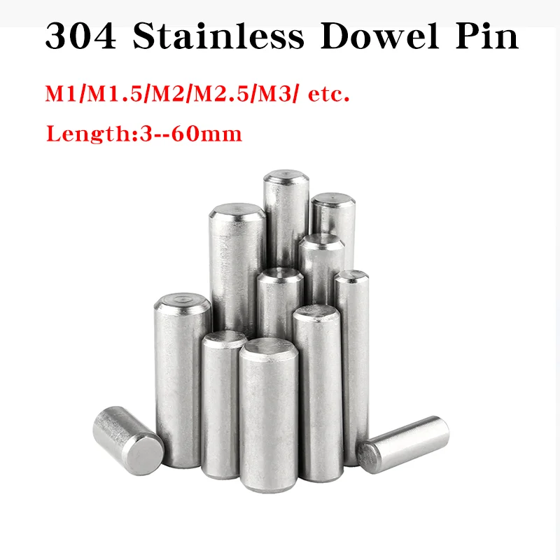 

1000Pcs M1 M1.2 M1.5 M2 M2.5 M3 Dowel 304 Stainless Steel Solid Cylindrical Pins Supply Non-Standard Size Locat Parallel Pin