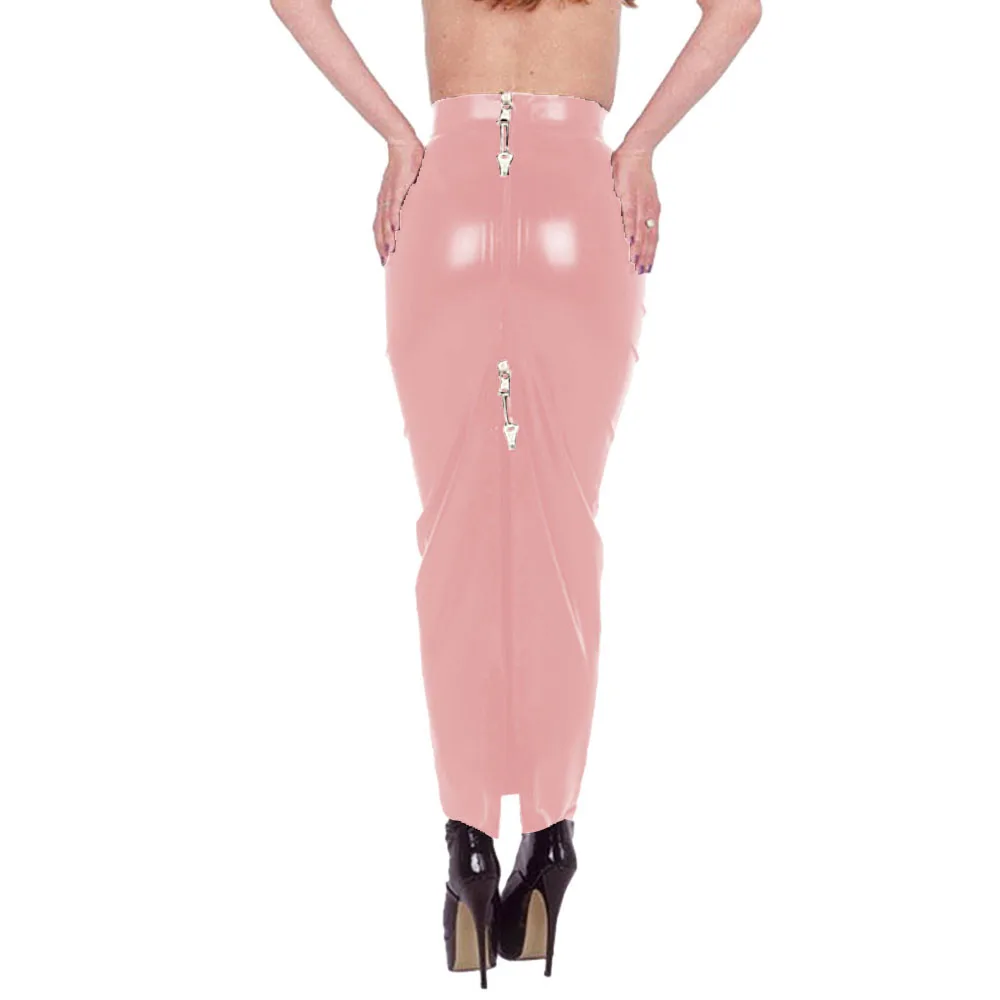 PVC Leder Rock Bodycon Mit Schloss - Wetlook Hobble Rock Damen
