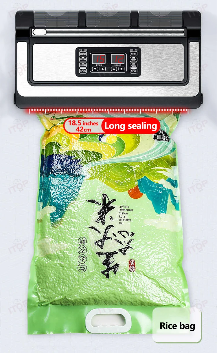 Description Picture 4 of item42cm Long Sealing Commercial Machine 24-hour Continuous Work Bag Vacuum Sealing Machine Inflation Function 3 Pumps -90KPA