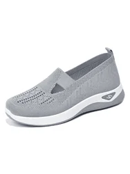 Women's Breathable Slip-On Knit Sneakers with Lightweight Soft Sole - 36 (GRAY)