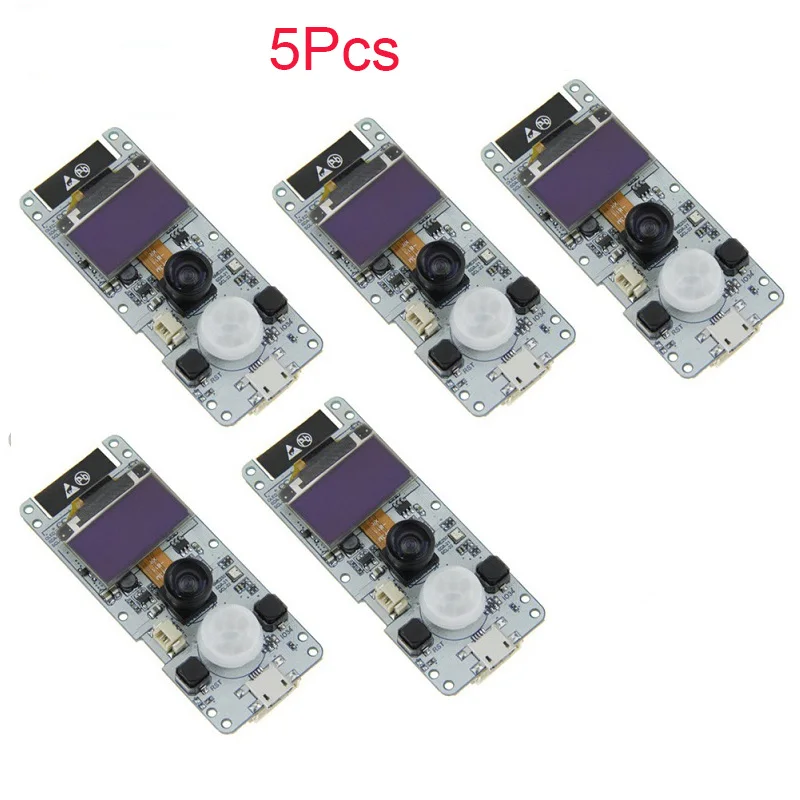 

5Pcs for TTGO T-Camera ESP32 WROVER & PSRAM Camera Module ESP32-WROVER-B OV2640 Camera Fish-eye Lens / Normal Lens 0.96 OLED