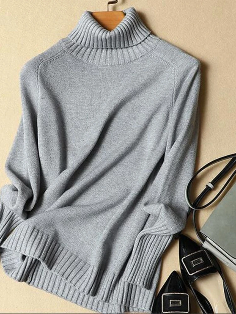 

Turtleneck Autmn Winter Warm Women Pullover Sweater 2018 new fashion Female Quality Thick Loose Casual knitted Sweater