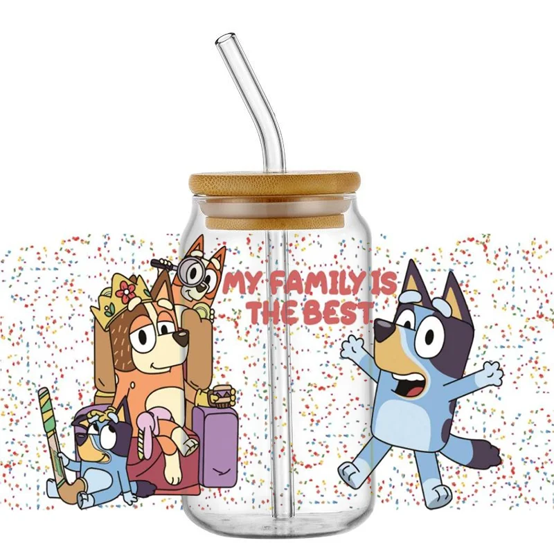 3D Lovely Cartoon Dog UV DTF DIY Transfer Sticker for Cup DIY 16oz Washable UV DTF Cup Wrap Label Miniso self adhesive stickers,vinyl stickers,tiles sticker transfers,beverage bottle wrap transfer