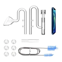 10/13/17mm Aquarium Filter Pipes Clear Mini Glass Lily Pipe Surface Skimmer Inflow Outflow For Mini Nano Tank Filter System Set 1