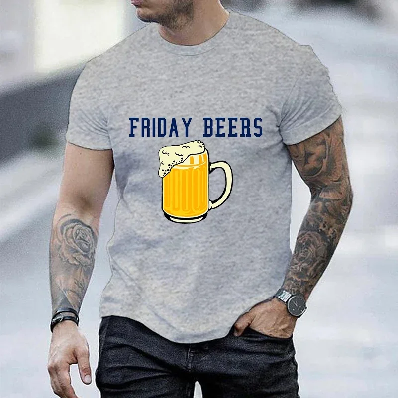 

Men Tee T-Shirts Top Friday Beer Men Summer Tshirt Harajuku Streetwear Hip Hop Men Women T Shirt Male Fashion Trend Shirt Tshirt