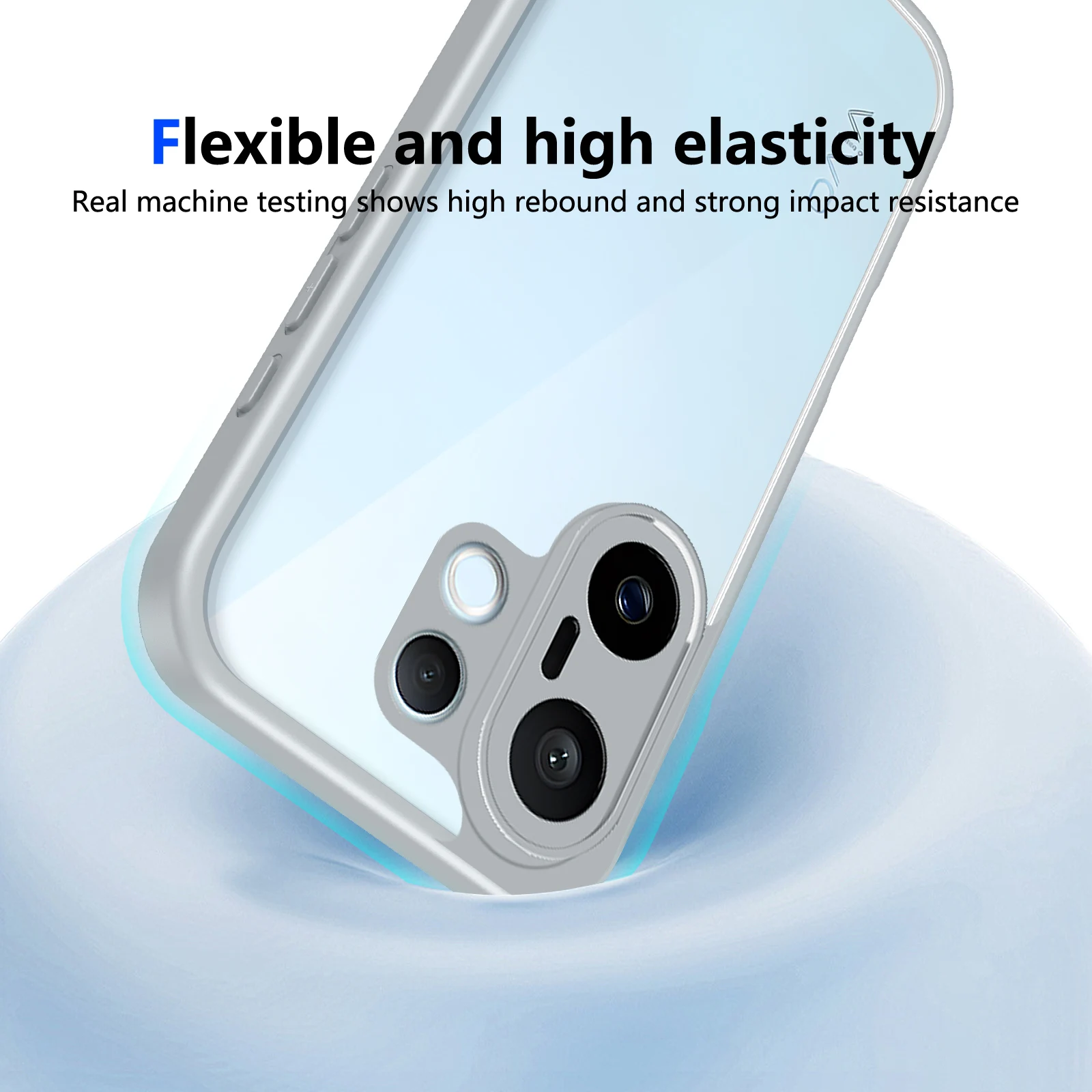 Enhanced Plating Silicone Bumper Shockproof Clear Hard Back Matte Phone Case