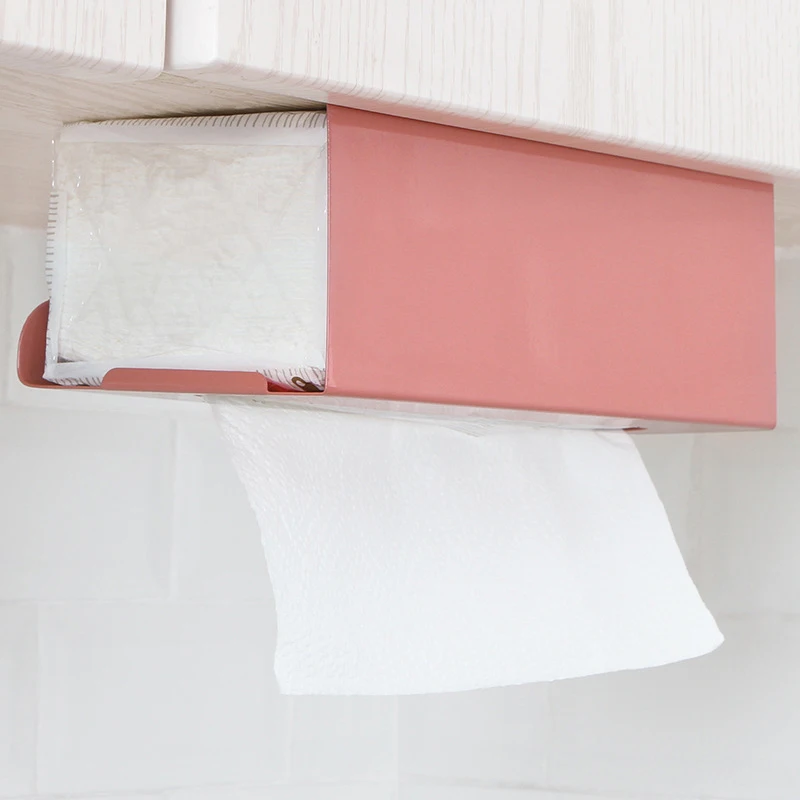 Tissue Box Under Cabinet Paper Towel Holder Multi-functional Iron Strong load-bearing Paper Towel Rack Desk Kitchen Accessories