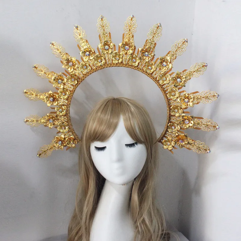 

Couronne DIY Kit Do It Yourself Goddess Halo Crown Mary Headpiece Gold Sunburst Pregnancy Maternity Tiara For Women