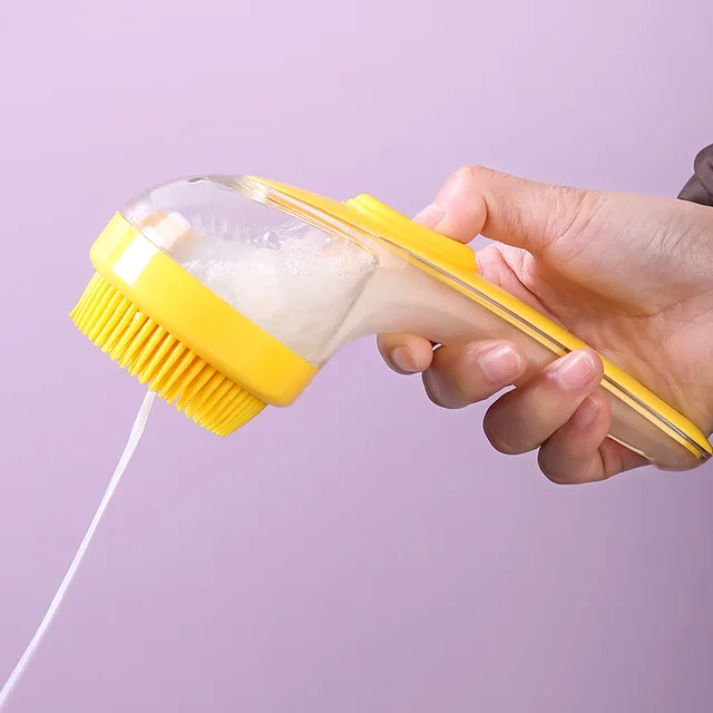 Long Handle Dog Cleaning Brush Soft Silicone Pet Bathing Brush Pet Grooming Comb for Cats Dogs Cat Massage Brush Pet Supplies 4