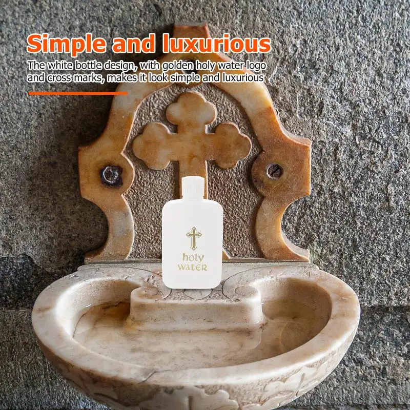 Description Picture 3 of item6 Pcs Empty Holy Water Bottles Decanter Set Holy Water Props White Set Easter Holy Water Bottle Bulk Catholic Holy Water Bottle