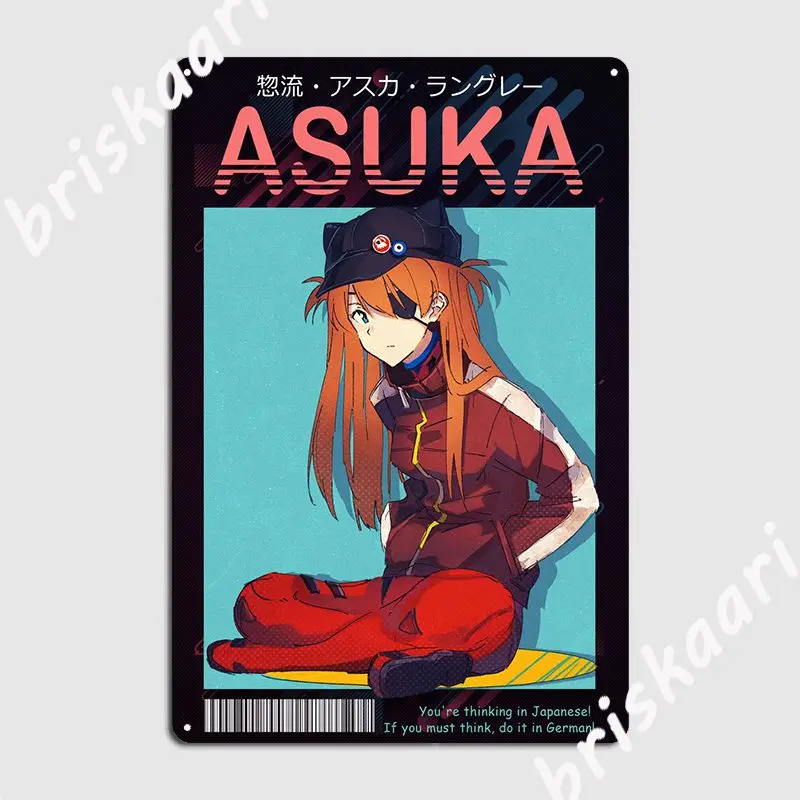 

Милый металлический плакат Asuka Langley, картина на заказ, декор для паба, гаража, настенные плакаты