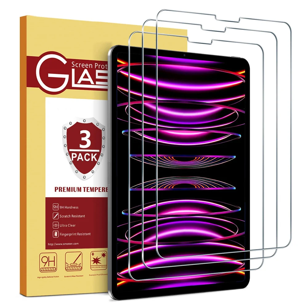 

(3 Pack) Tempered Glass For Apple iPad Pro 11 2018 2020 2021 2022 3th 4th 5th Generation Full Coverage Screen Protector Film