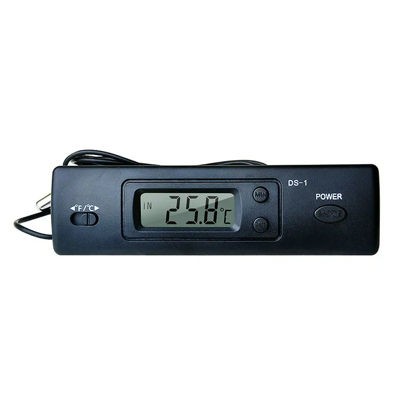 DS-1 자동차 온도계 LCD 디스플레이 C/F 시계 온도 센서 컨트롤러 차량용..