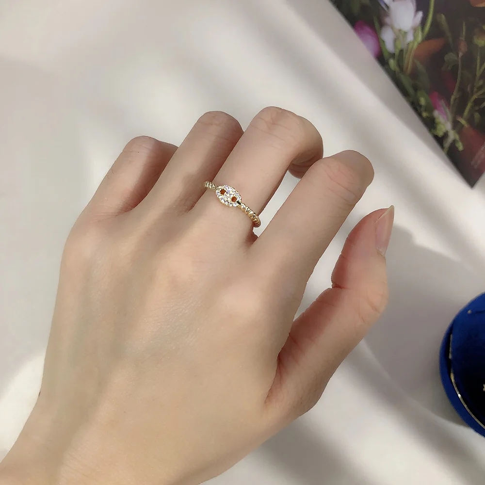 Stapeln Kuba Kette Link Ring Für Frauen Iced Out Zirkon Kristall Passende Gold Ring Punk Zubehör Trend Schmuck Großhandel R727 – Detail 19