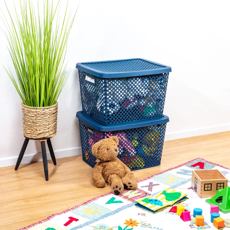 Mainstays Extra Large Decorative Plastic Storage Basket W/lid, Gray Set Of  4 Basket Storage Storage Baskets Storage Box - Storage Baskets - AliExpress