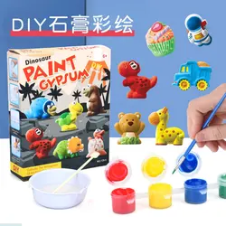 Juguete de bricolaje para niños, pintura creativa a Color, muñeca de yeso, dinosaurio de plástico, pintura de Graffiti para bebés