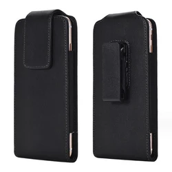 Leather Belt Clip Phone Pouch - 16.5cm - 8.5cm - 2.0cm (Black)