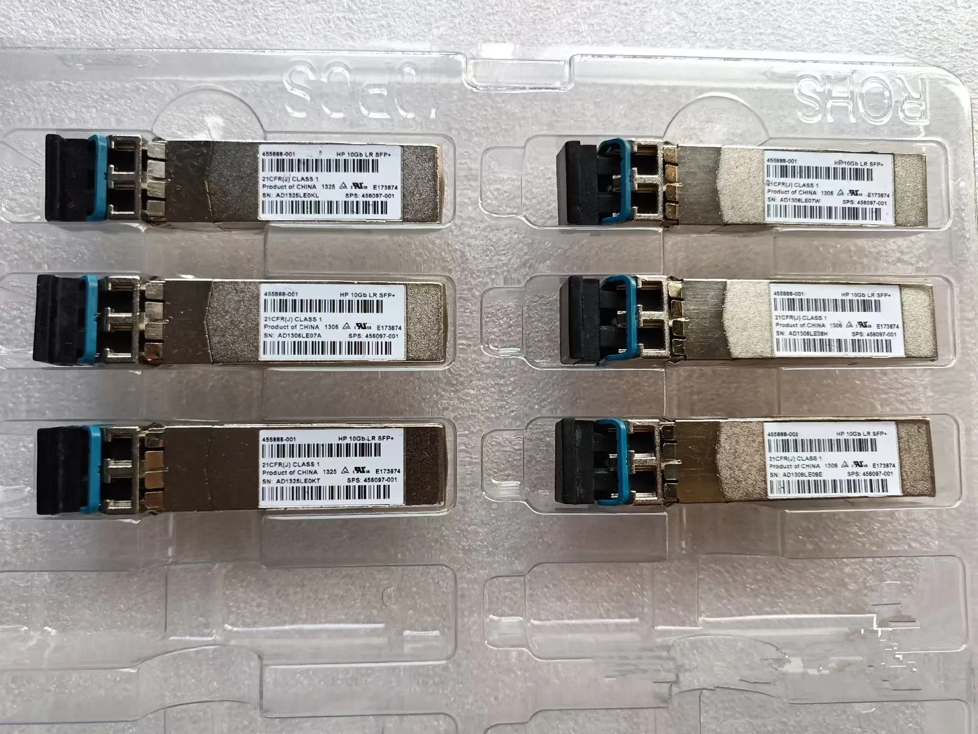 SFP 10g Single mode/455888-001/455886-B21/456097-001/H/10G LR SFP+ 10km lr/10gb lr Network adapter, switch optical fiber module