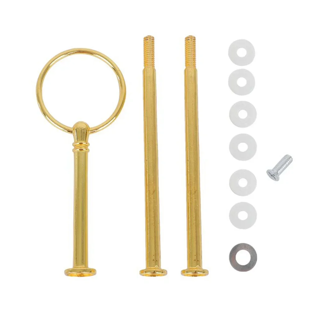 Stylish Practical Cake Cupcake Plate Stand Fitting Handle Rod Enjoy Perfect Cake Display Gold or Silver cake stand