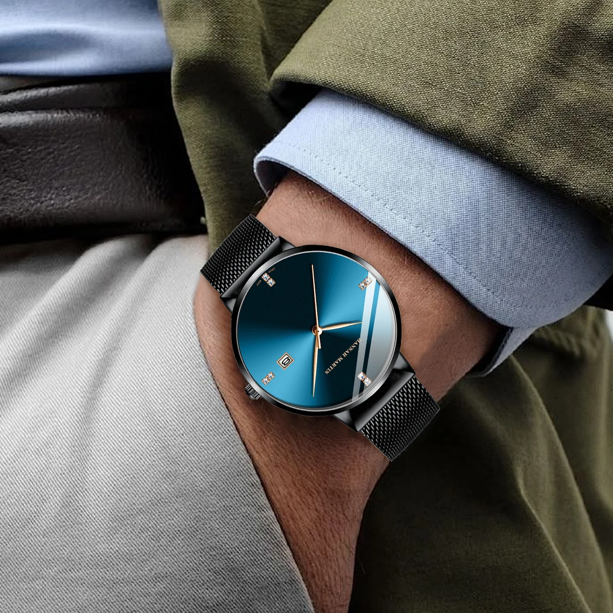 Men Watch Stainless Steel Classical Business Waterproof Top Brand Luxury Quartz Movement Wristwatches Calendar Relogio Masculino