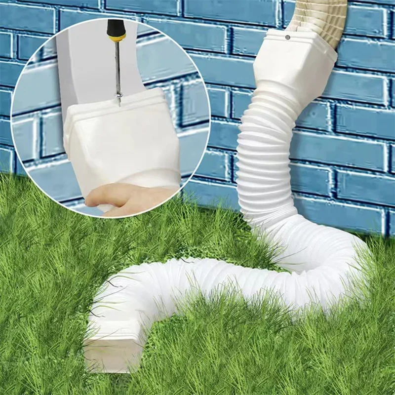Rain Gutter Downspout Flexible Down Spout Drain Extender with 3x4in and 2x3in Connectors Screws for Included