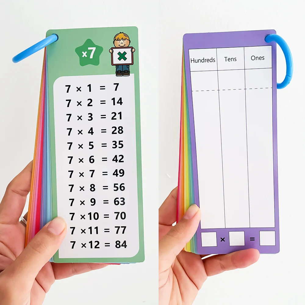 Children Multiplication 1-12 Table Flashcards Maths Fact Skill Improve Arithmetic Learning Tools for Kindergarten Primary School 6