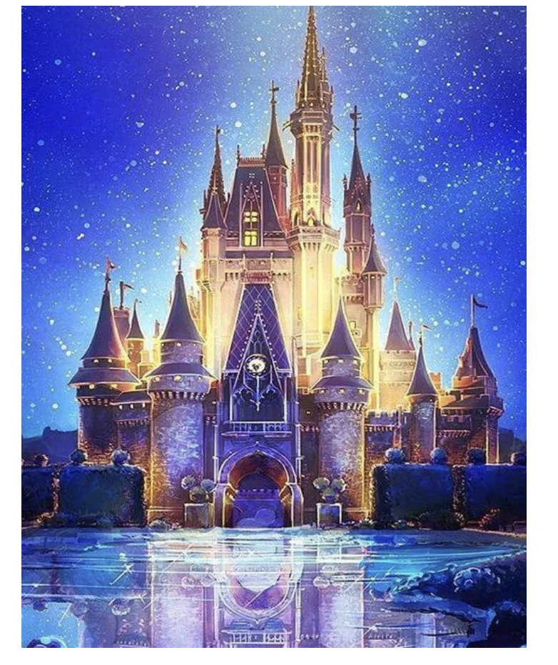 ディズニーシンデレラ城ダイヤモンドペインティング、ウォールアート