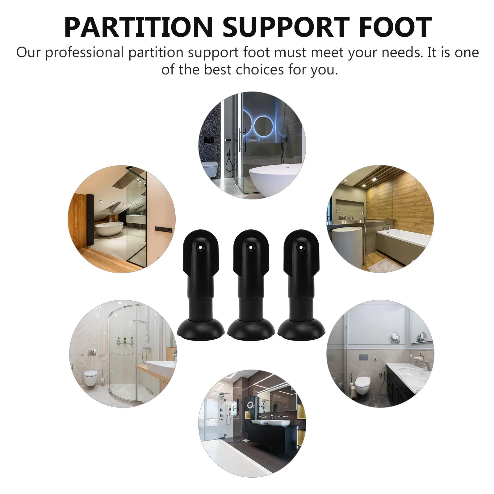 3 Pcs Bathroom Partition Feet Toilet Support Foot Accessory Fitting Supply Accessories Adjustable