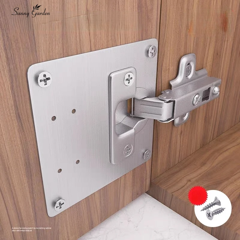Hinge Repair Plates Door Hinge Repair Plate for Kitchen Cabinets Stainless Steel Cupboard Drawer Window Furniture Hinges Repair Kit Fittings