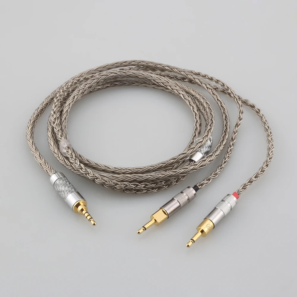 16 Cores Silver Plated HiFi Cable 6.35mm 3.5mm 4.4mm Male to Dual 2.5mm Adapter for Sennheiser HD700 NW ZX300A Headphone