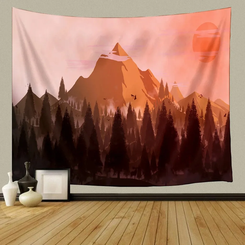 Home decoration room mountain forest wall background hanging cloth house living room dormitory tapestry 230x150cm
