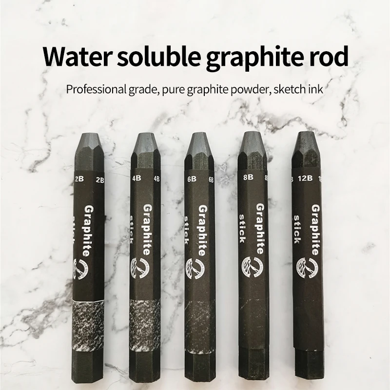 Sketch Pencils Sketch Drawing Tools Sketching Pen Set Sketching Pens 1Pcs Water Soluble Graphite Rod Pencil 2B 4B 6B 8B 12B Graphite Sketching Shading Painting Pen Art Supplies