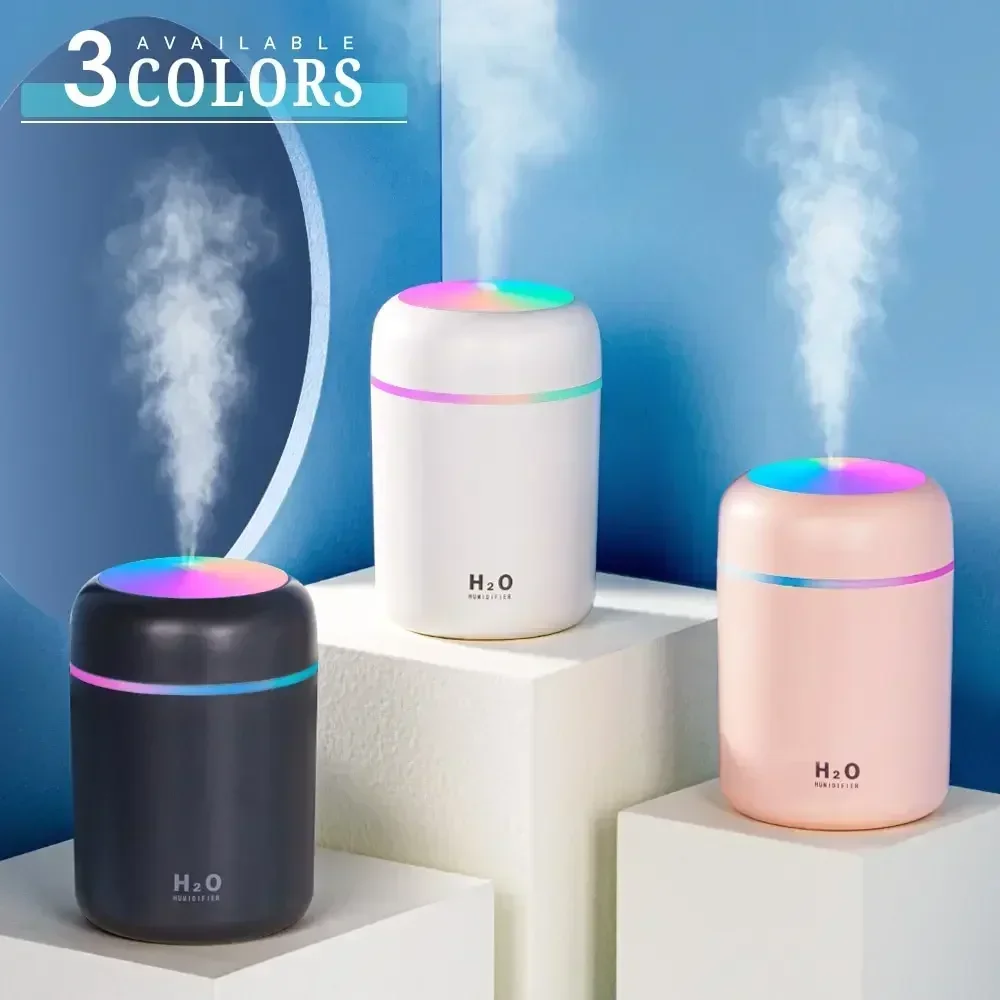Portable LED light mini 300ml h2o Spray Mist humidifier Double Wet Aroma Essential Oil Diffuser Car usb air humidifier air humidifier