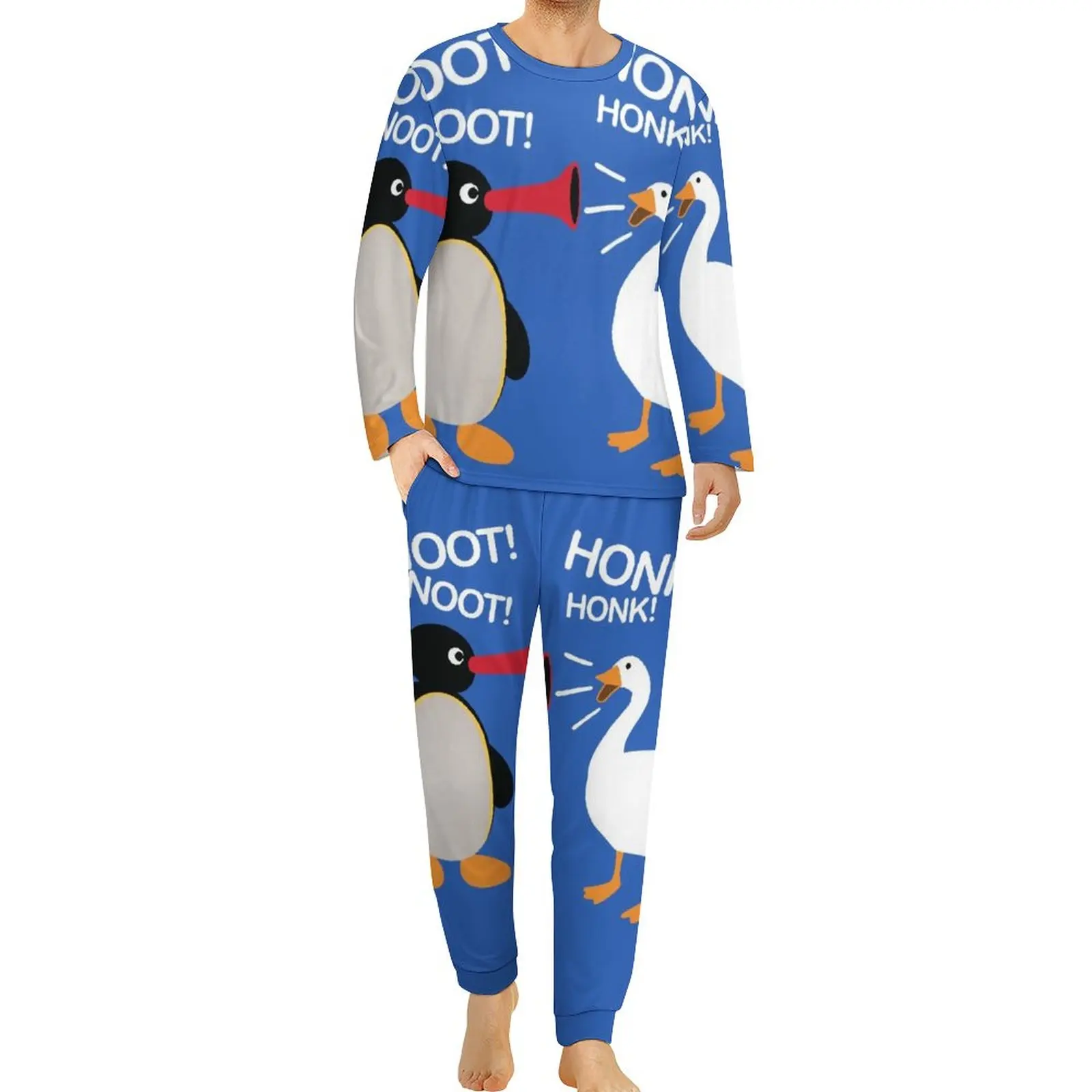 

Noot Noot Honk Honk Pajamas Goose Mens Long Sleeve Cool Pajama Sets 2 Piece Aesthetic Spring Graphic Sleepwear Gift