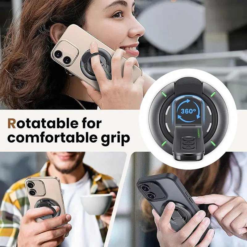 Double-Sided Magnetic Finger Ring Holder Rotate Phone Stand MultiFunction Finger Ring Bracket Portable Lazy Man Stand For iPhone - Image 5
