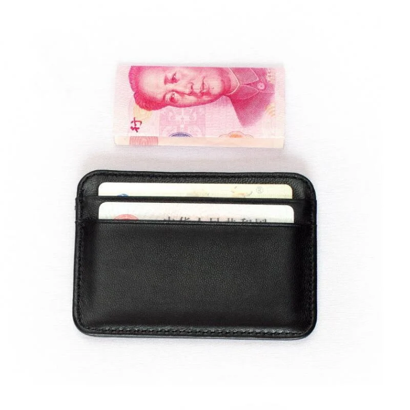 Leather Wallet Credit Card Case Mini ID Card Holder Small Purse For Man