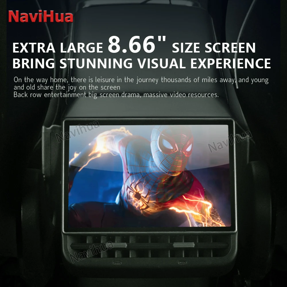 AndroidMultimediaCarRearACScreenPanelForTeslaModel3YClimate