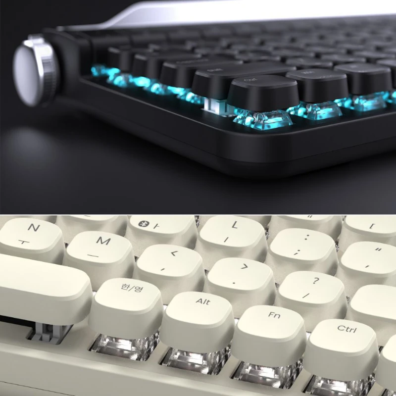 Retro tablet keyboard Bluetooth mechanical keyboard, mobile phone keyboard RGB green axis mechanical