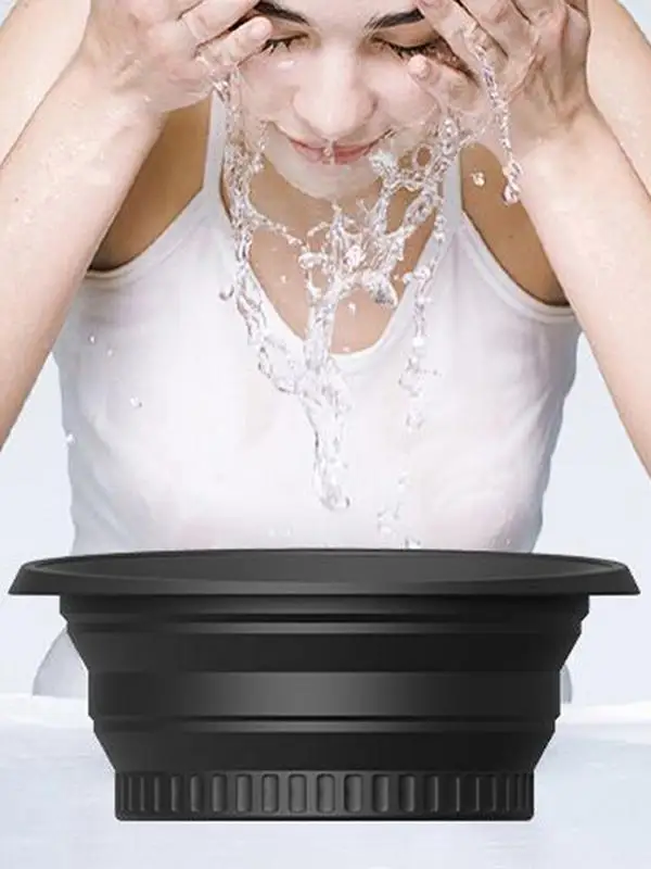 Face Bowl for Ice Large Foldable Silicone Bowl Portable Face Dipping Foldable Ice Bath Bathroom Accessories