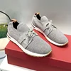 Loro*p23 Summer New Wool Sports Shoes Lace-up Knitted Breathable Casual Thick Bottom Couple Style Flats 1