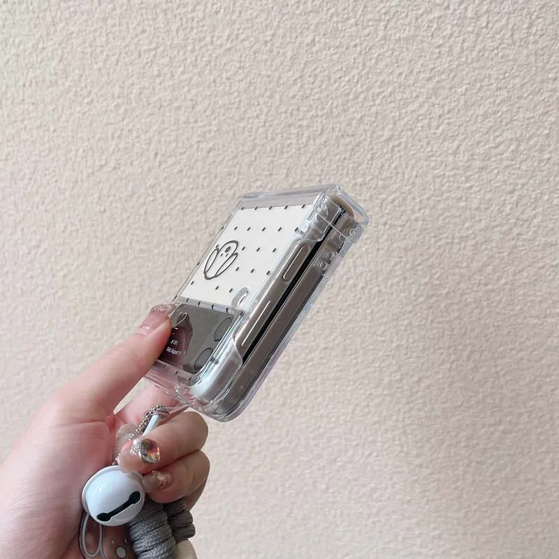 Cartoon Dog Wrist Strap Phone Case for Samsung Galaxy Z Flip6 Flip5 Flip4 Flip3 Protective Cover for Galaxy Z Flip 6 5 4 3 Capa_voghion.com