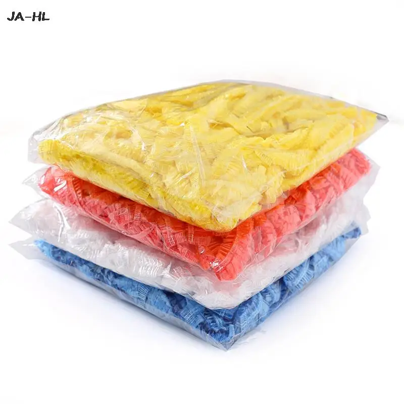 100pcs/set New Surgical Cap - Hair Net Caterpillar cap Blue Bouffant Shower |