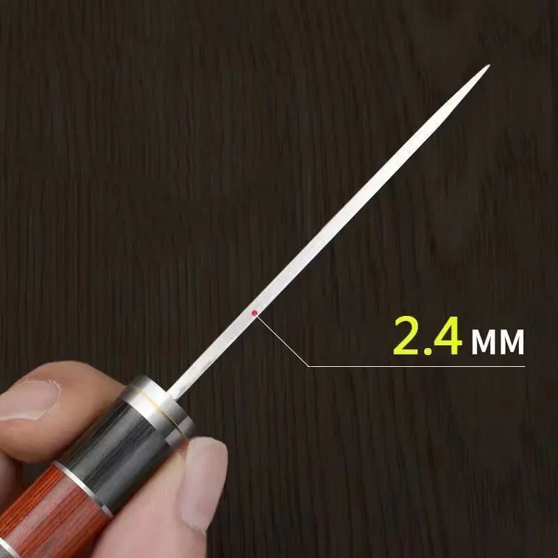 6.18in Portable Bamboo Handle Fruit Knife for Outdoor and Home Use-Perfect for Fishing, Fruit Cutting, and BBQ